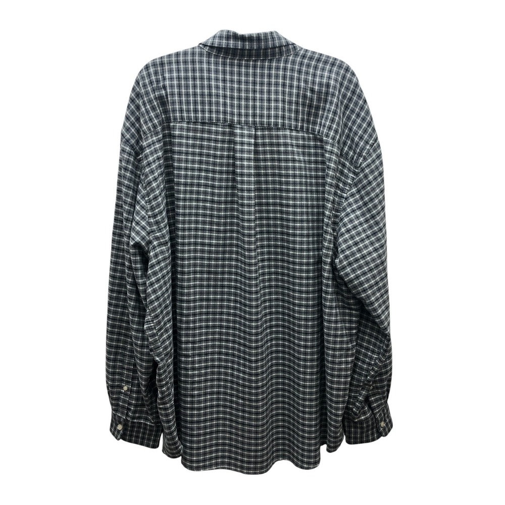 Foundry Supply Co Mens 3XL Gray Black White Plaid Button Down Shirt Easy Care - Picture 6 of 9